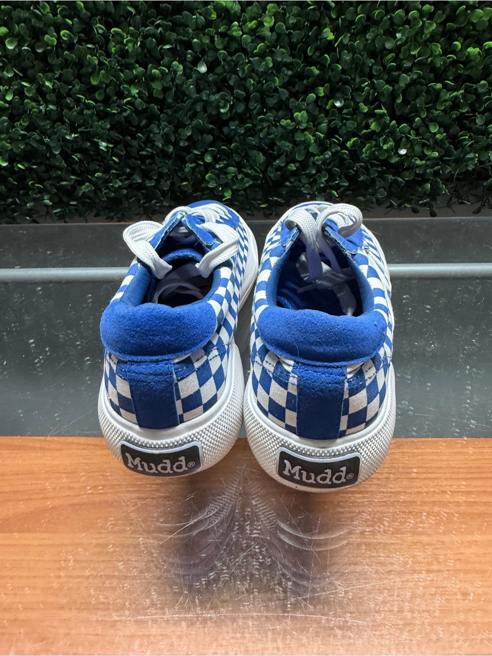 Mudd Blue White Checkerboard Low-Top Sneakers - Picture 3 of 10